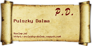 Pulszky Dalma névjegykártya